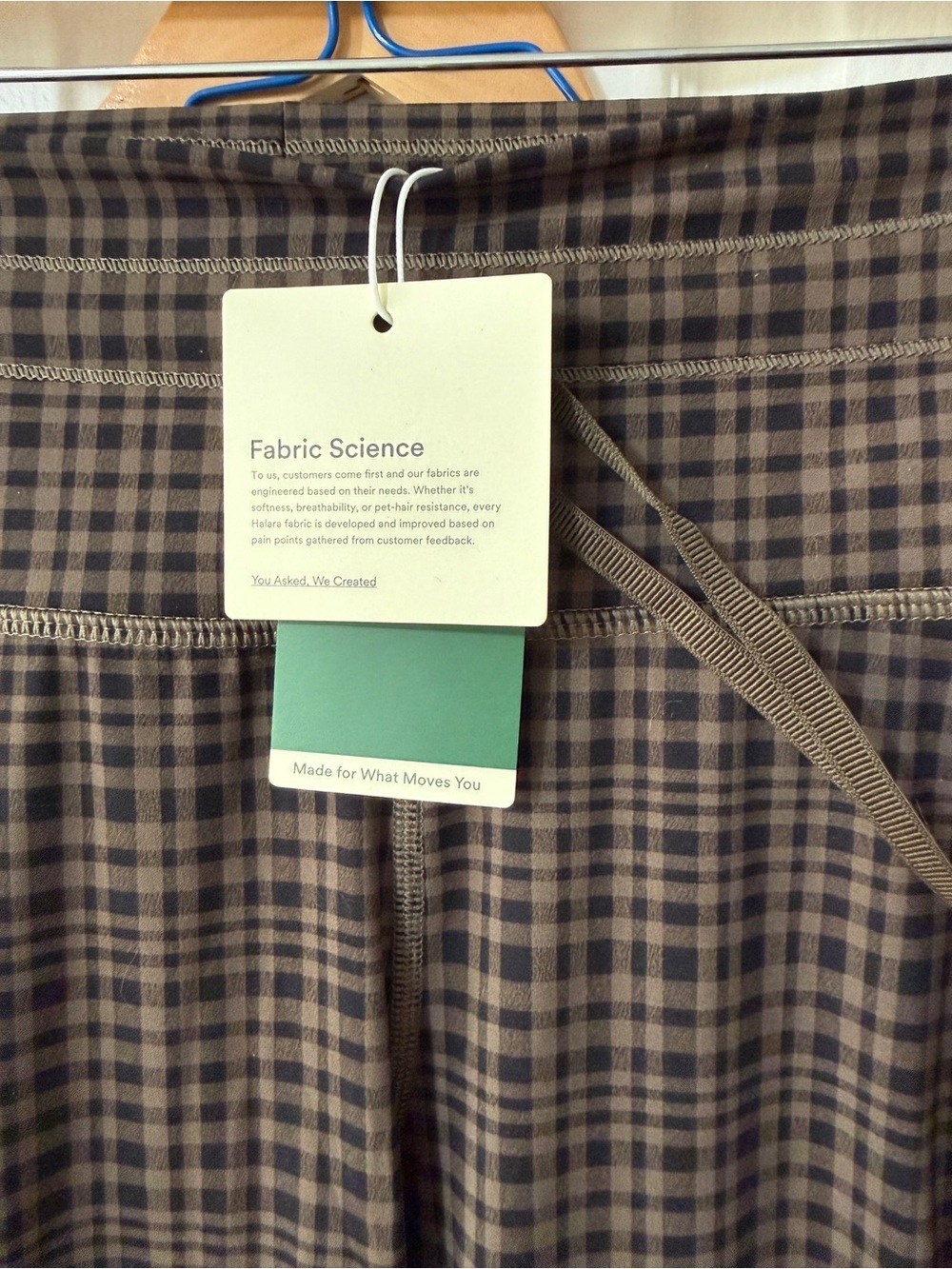 Halar Checkered Plaid Brown Active Joggers with High Waist size small - Picture 3 of 8